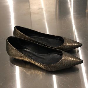 Lanvin Python Pointy Toed Flats 36.5